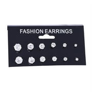 Designice Yaoping Round Cubic Zirconia Stud Earrings Hypoallergenic Jewelry Set for Women Men