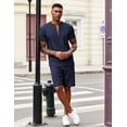 thumbnail image 4 of COOFANDY Men's 2 Pieces Outfits Casual Quarter Zip Polo T Shirt and Shorts Set Athletic Jogging Summer Tracksuit, 4 of 5