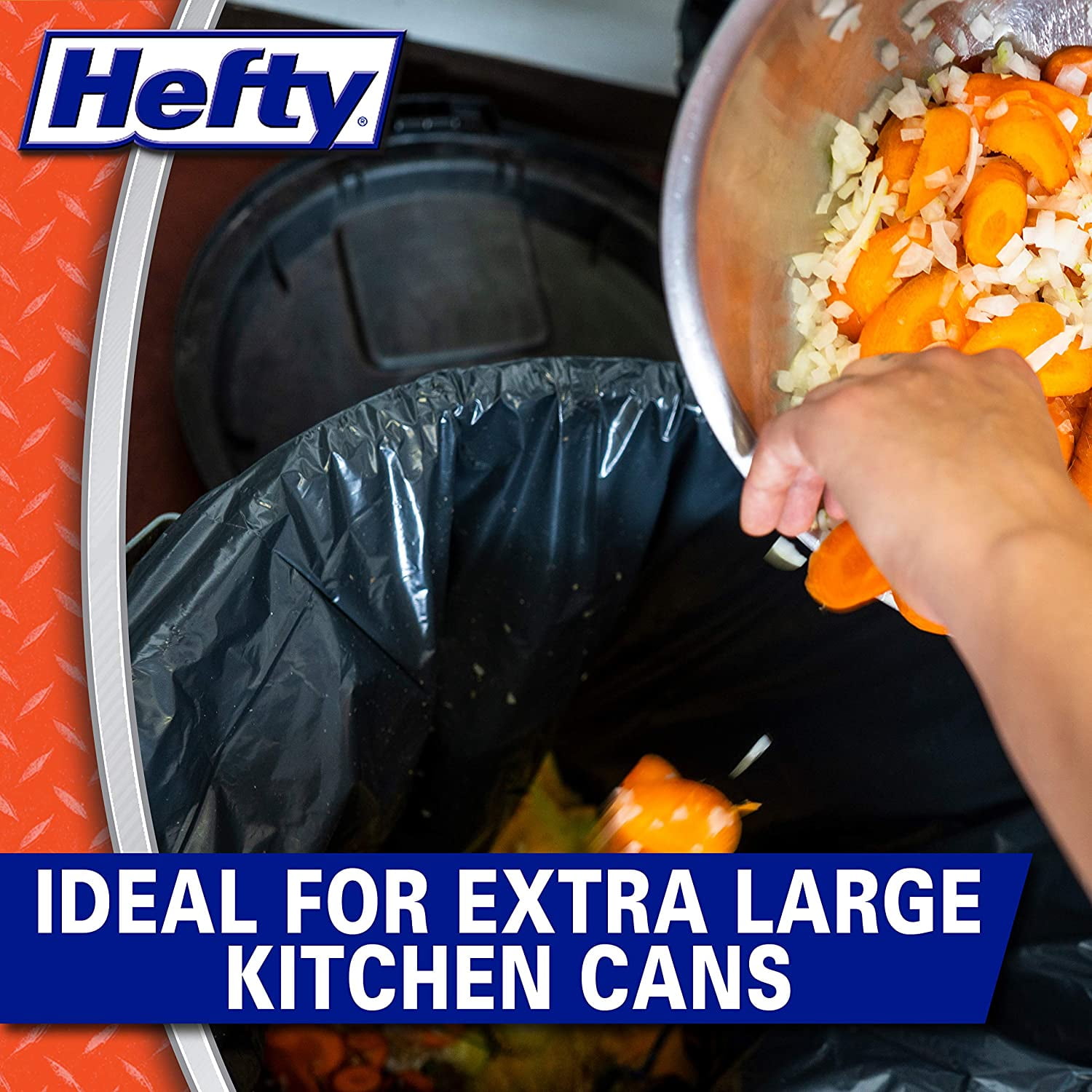 Hefty Strong Large Trash Bags, 30 Gallon, 74 Count
