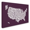 thumbnail image 3 of Trademark Art 'MULBERRY-USA States Text Map' Canvas Art by Michael Tompsett, 3 of 4