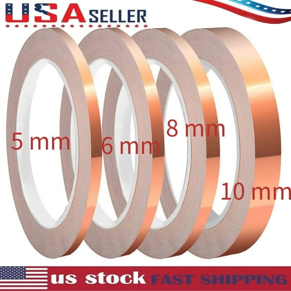 Copper Foil Tape w/ Conductive Adhesive 4 Sizes (0.2/0.24/0.3/0.4Inch) x22 Yards