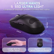 ATTACK SHARK X8SE Mouse with Grip Tape for Large Hand, 55g SUPERLIGHT, PixArt PAW3311 Gaming Sensor, BT/2.4G Wireless/Wired, Adjustable DPI up to 25000, 500mAh Battery (Black)