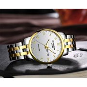 GUANQIN Men's Quartz Fashion Luminous Calendar Wrist Watch with Analog Display and Stainless Steel Band