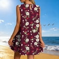 thumbnail image 5 of WRKEKC Floral Dress for Women Abstract Floral Crew Neck Sleeveless Side Ruched Loose Midi Lightweight Comfort, 5 of 7