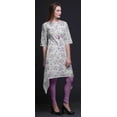 thumbnail image 4 of Bimba Kurti Asymétrique à Imprimé Floral Papillon Violet et Pivoine pour Femmes, Robe d'Été Indienne Tunique, XX-Grand, 4 of 6