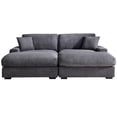 thumbnail image 2 of Hybition Oversized Loveseat Sectional Sofa 2 Movable Ottomans Pillows Gray, 2 of 8