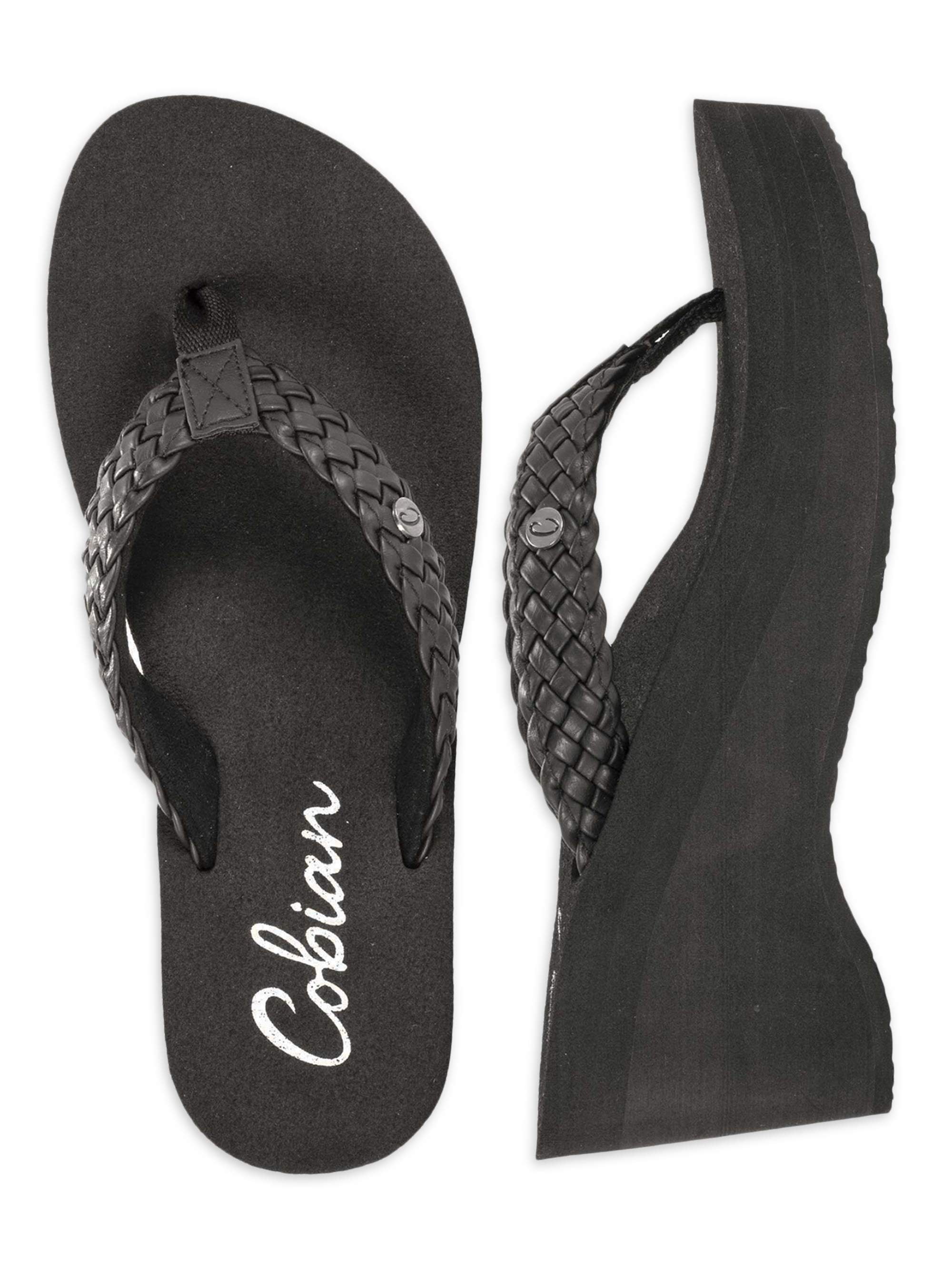cobian black flip flops