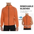 thumbnail image 2 of Little Donkey Andy Men's Packable Lightweight Waterproof Cycling Jacket, Convertible Quick Dry Running Jacket Windbreaker with Removable Sleeves and Hood, Orange Size XXL, 2 of 7