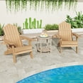 thumbnail image 2 of Gymax 2 PCS Folding Adirondack Chair HIPS Fire Pit Chair w/ Adjustable Backrest Brown, 2 of 10