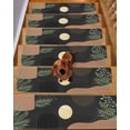 thumbnail image 2 of Boho Moon Stair Treads Non Slip for Steps Modern Bohemian Green Leaves Plant Black 4 Pcs Reusable Adhesive Stair Runner Mats for Dogs Elders Carpet Treads Rugs for Staircase 8x30 In, 2 of 7