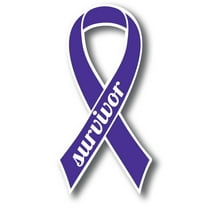Magnet Me Up Support Hodgkins Lymphoma and Testicular Cancer Survivor Violet Ribbon Magnet Decal, 3.5x7 In, Vinyl Automotive Magnet