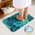 thumbnail image 3 of Turquoise Green Tropical Leaves Bathroom Rugs Set 2 Pieces, Bathroom Set - Quick Drying Bath Mat And U-Shaped Toilet Rug, Water Absorbent Bath Carpet For Bedroom Floor Living Room, Machine Washable, 3 of 6