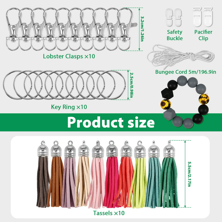  FTEVEN 173Pcs Silicone Beads for Keychain Making Kit, 14mm-15mm  Bulk Silicone Beads for DIY Jewelry Making Necklace Keychain Bracelet  Crafting, Leopard Cow Print Silicone Beads : Arts, Crafts & Sewing