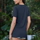 thumbnail image 4 of Tops para adolescentes,Camiseta informal de manga corta para mujer, cuello redondo, tejido ligero de imitación de tejido de barco, corte regular para uso diario, sopatenor, 4 of 8