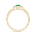 thumbnail image 2 of ANGARA Natural Square Emerald and Princess Diamond Three Stone Engagement Ring in 14K Yellow Gold for Women (Size-4mm) | May Birthstone, Anniversary, Jewelry Gift for Women | Natural Emerald Ring, 2 of 9