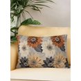 thumbnail image 2 of Waterproof Outdoor Throw Pillows with Inserts 12"x20", Burnt Orange Grey Black Flower Soft Decorative Pillowcases for Couch Bedroom, Spring Floral Botanical Pillow Covers for Sofa Living Room, 2 of 8