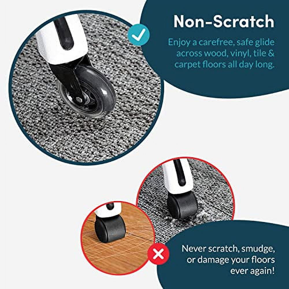 Office Chair Wheels Replacement Rubber Chair casters for Hardwood Floors and Carpet, Set of 5, Heavy Duty Office Chair Desk casters for Chairs to Replace Office Chair mats - Universal fit