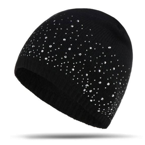 Sparkle Cable Knit Hat Women's Sequin Knit Beanie - Winter Stylish Bow Hat, Outdoor Windproof and Cold-Proof Knit Cap 9*7.48 INCH
