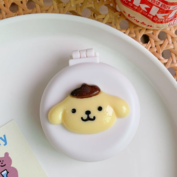 Sanrio-Espejo de maquillaje de Hello Kitty, accesorios de Anime, My Melody Kuromi, Airbag plegable, peine portátil, espejo para llevar, regalo Y2K