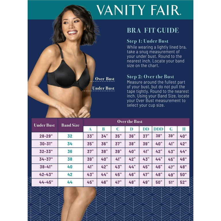 vanity fair women underwire beauty back bra size 40d, style #75345