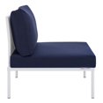 thumbnail image 2 of Modway Harmony Sunbrella® Outdoor Patio Aluminum Armless Chair in White Navy, 2 of 5