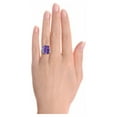 thumbnail image 2 of RYLOS Rings for Women 14K Gold Plated Silver Emerald Cut Gemstone & Diamond Ring February Amethyst Jewelry Size 12, 2 of 6