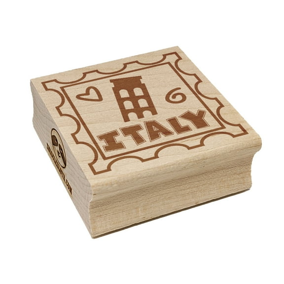 Italy Passport Travel Square Rubber Stamp Stamping Scrapbooking Crafting - Small 1.25in