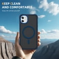thumbnail image 3 of Magnetic for iPhone 11 Stand Case [Compatible with MagSafe] [Military Grade Drop Protection] [Lens Folded Bracket] Slim Grip Matte Shockproof with Anti-Fingerprint Phone Case,Blue, 3 of 8