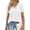 White, variant on MOYIKO Women Summer T-Shirt V Neck Short Sleeve Pleats Basic Tee Shirt Lake Green Loose Fit Dressy Top L