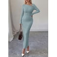 thumbnail image 4 of PRETTYGARDEN Womens Fall Long Sleeve Ribbed Sweater Dress | Breathable Knit Fabric, Elegant Bodycon Cut, Fashion Asymmetrical Neck, Night Out Party Dresses, Trendy Winter Clothes, 4 of 8