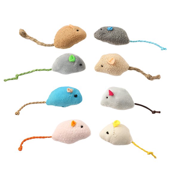 BESTSKY 8Pcs Interactive Cat Toy,Bite-Resistant Plush Cat Toys Interactive,Safe Cats Play and Biting Interactive Cat Toys,Style1