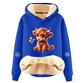 thumbnail image 3 of Christmas Hoodie For Women Funny Highland Cow Print Casual Loose Fit Cozy Sweatshirt Warm Xmas Blouses Fall Pullover Long Sleeve Tops Loungewear Winter Outfits, 3 of 3