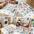 thumbnail image 5 of 3'x5' Rug for Living Room Bedroom, Easter Bunny Washable Area Rugs Non-Slip Carpet Mats, Spring Watercolor Polka Dot Flower Plaid Indoor Low Pile Area Rug Runner for Kitchen, Mudroom, 5 of 8