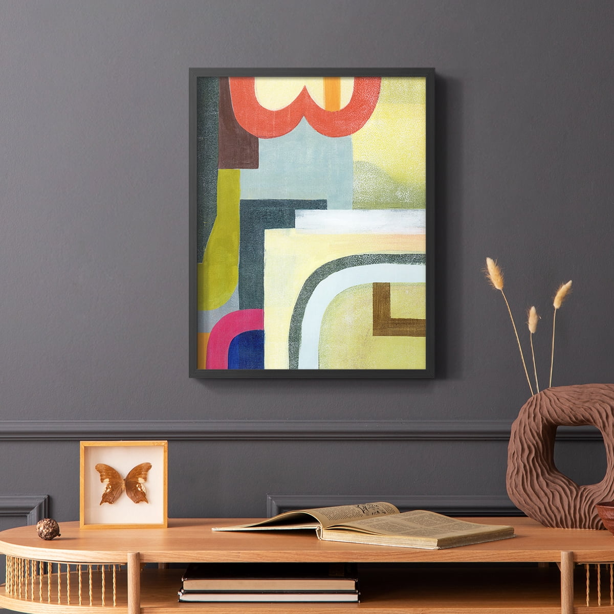 City of Rainbows II Framed Print in Black Solid Wood Framed Print No Nail Hanging