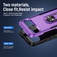 thumbnail image 4 of for Google Pixel 9 Pro XL Case, Slim Fit Military Grade Drop Tested Dual Layer Shockproof Case with 360 Ring Holder Kickstand Protective Rugged Car Magnetic Non-Slip Phone Case,Purple+Black, 4 of 10