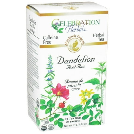 Celebration Herbals Organic Dandelion Root Raw Tea Caffeine Free 24 Herbal Tea