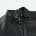thumbnail image 6 of Baqcunre Jackets for Men,Men's Autumn And Winter Stand Collar Leather Jacket Zip Faux Leather Jacket Long Sleeve Jacket,Winter Coats for Men Leather Jacket Coats for Men Black L, 6 of 6
