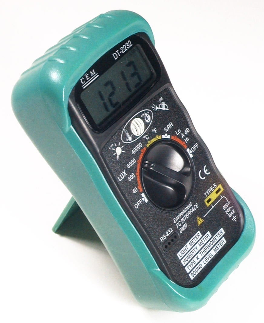 CEM DT-2232 Digital Thermometer Light Humidity Sound Meter 4-in-1 RS-232 Interface