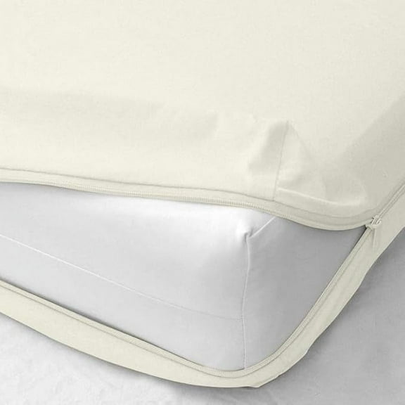 Zipper Fitted Sheet - 100% Egyptian Cotton Sheet 22" inch Extra Deep Pocket Soft and Comfy -Shrinkage and Fade Resistant-Easy Care -1 Fitted Sheet Only (Ivory, Twin XL)