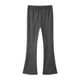 thumbnail image 6 of Cethrio Girls Cotton Pants, Dancing 2 Piece Stretchy Elastic Waist Flare Pants Dark Gray Size 10-12, 6 of 6