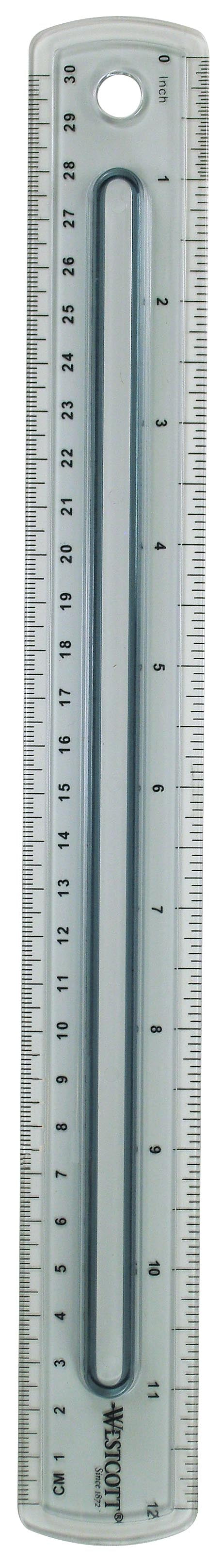 12 Inches Westcott Finger Grip Ruler Assorted Color 