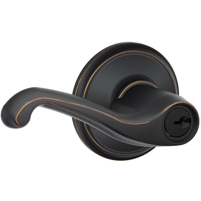 Schlage Lever Lock Entry 35mm44mm Flair Brz Left Or Right Hand Ada