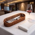 thumbnail image 6 of Hand-Woven Rectangular Rattan Look Kitchen Utensil Storage Basket, Flatware Caddy for Knives, forks and Spoons, Neat Organizer for Home Kitchen Tableware Sorting, 6 of 7
