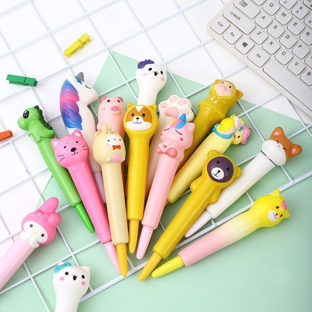 Bolígrafo de descompresión creativo para niños, bolígrafo de descompresión de rebote lento y suave, suministros de oficina de aprendizaje de dibujos animados, bolígrafo de gel de ventilación.