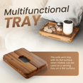 Acacia Wood Sofa Armrest Tray Double Hinge Sofa Arm Tray Table Clip