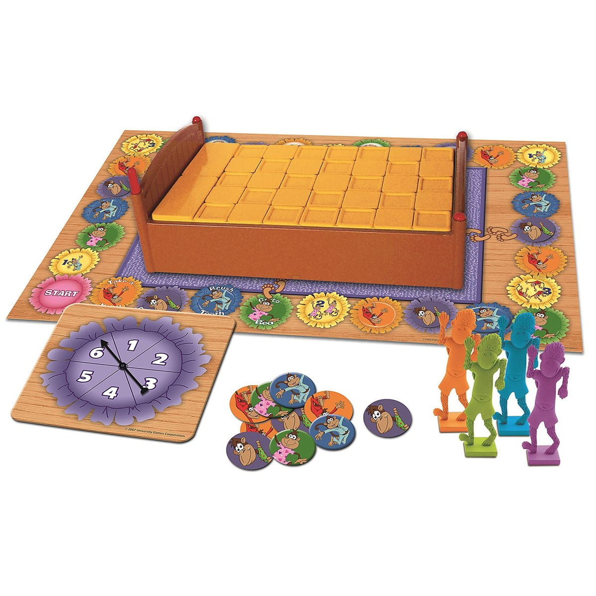 2012 University Games Five Little Monkeys Jumping on The Bed Board Game #01320 for sale online