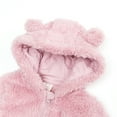 thumbnail image 2 of WIBACKER Newborn Baby Jumpsuit Bear Footed Hooded Fleece Rompers Long Sleeve Onesies Outwear Outfits, 2 of 8