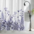 thumbnail image 2 of Purple Spring Floral Shower Curtain Set, Waterproof Shower Curtains for Bathroom, Watercolor Elegant Pastoral Flowers Washable Fabric Cloth Bath Curtain for Bathtub Decoration with Hooks 72x78 Inches, 2 of 9