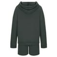 thumbnail image 4 of MSJUHEG Gym Shorts Women Hoodies For Women Women Solid Color 2 Piece Outfits Hoodie Short Set Oversized Sweatshirt Shorts Sweatsuit Pullover Fashion Casual Shorts Set Womens Hoodies Dark Gray L, 4 of 5