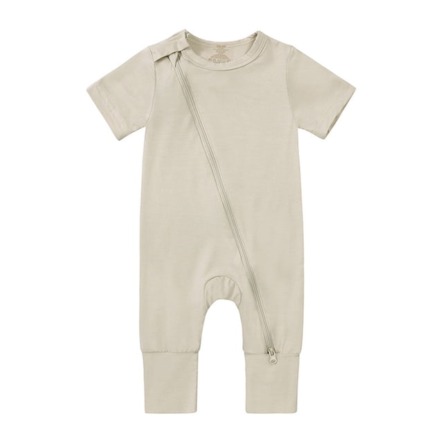 2025 Cotton 3 Month Boy Button Up Rompers Footless Pajamas Zipper Patriotic Clothes Short Sleeve Sleeper